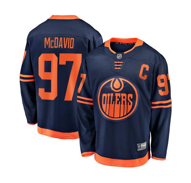 Men Edmonton Oilers 97 Connor McDavid Blue Home Stitched NHL Jersey